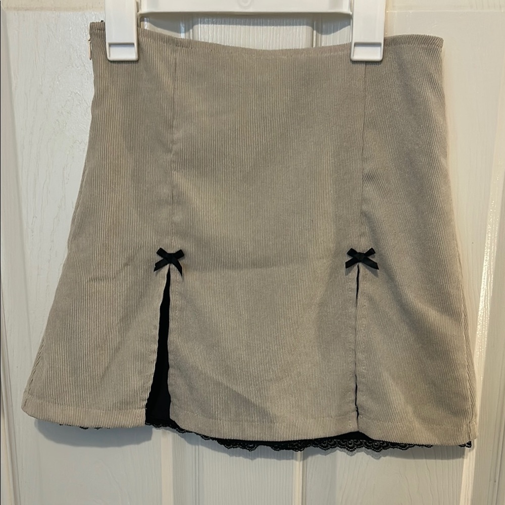 Beige Skirt with Black Accents